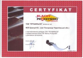 Сертификат официального дилера (Короп, Понорница)