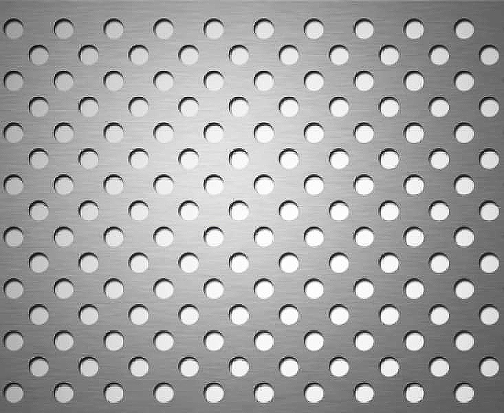 Перфорація з круглими отворами,  розташованими в шаховому порядку під кутом 45º (тип Rd)